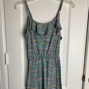 Grey Pastel Stripped Summer Dress